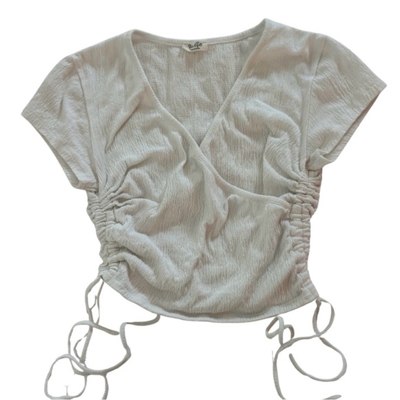 Brandy Melville Tops - Brandy Melville John Galt White Ruched Top Women’s ONE SIZE